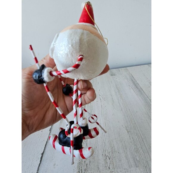 Vintage Santa skiing skier unique ornament Xmas tree large - Picture 3 of 9